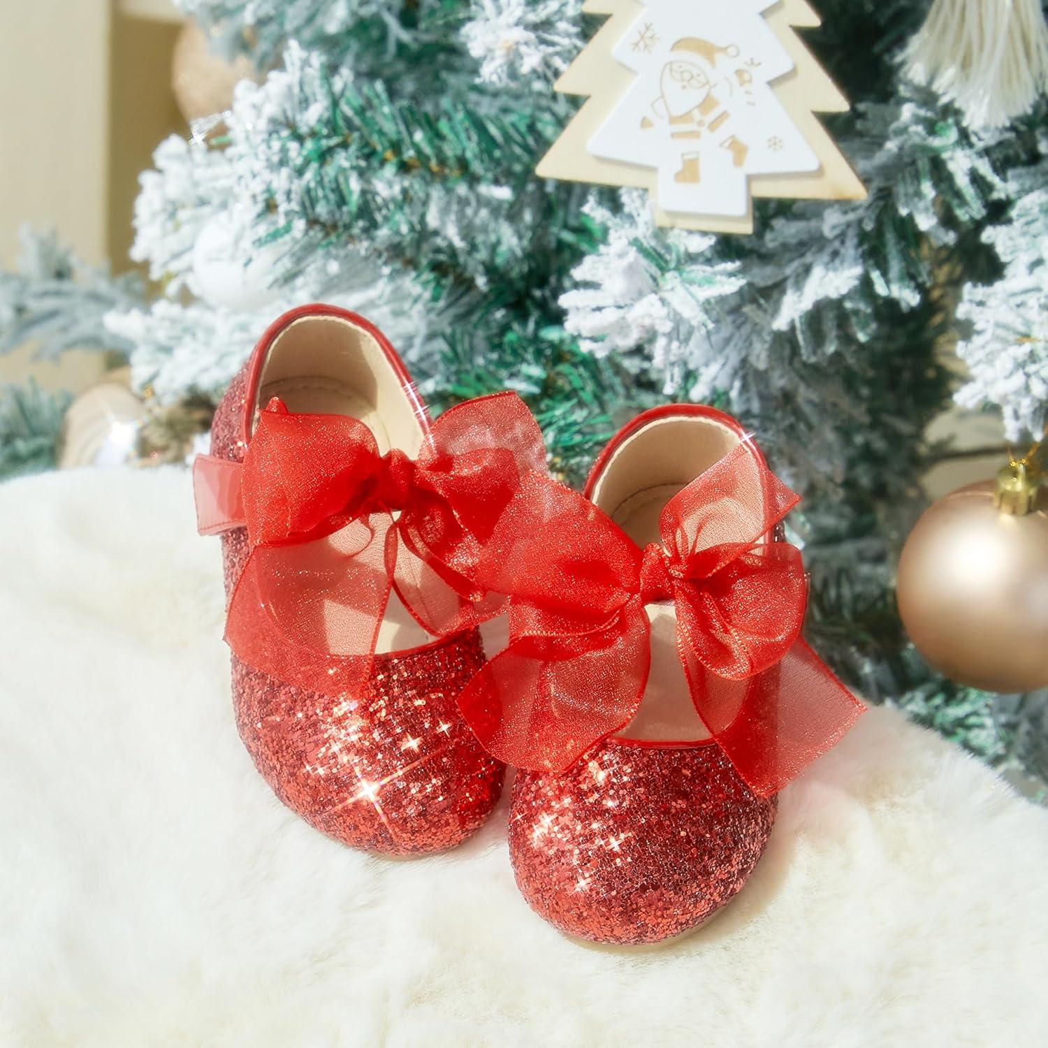 imageKiderence Little Toddler Girls Dress Shoes Ballerina Ballet Flats Kids Mary JanesCk351 Red