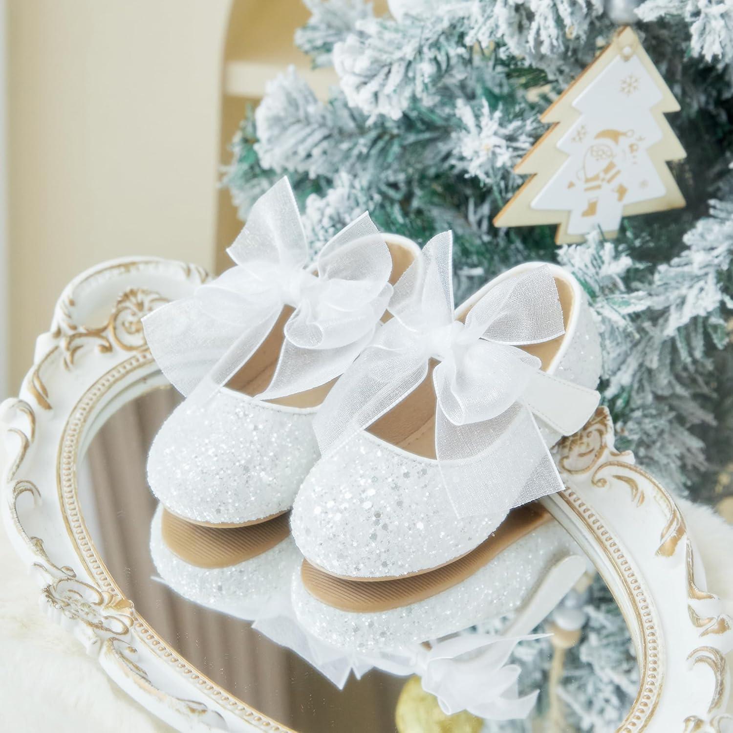 imageKiderence Little Toddler Girls Dress Shoes Ballerina Ballet Flats Kids Mary JanesCk351 White