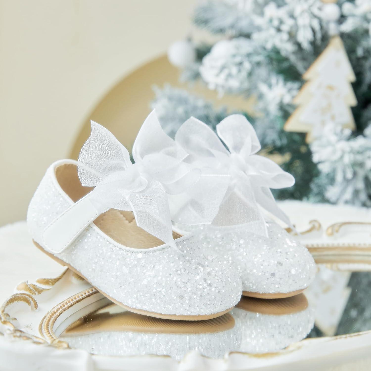 imageKiderence Little Toddler Girls Dress Shoes Ballerina Ballet Flats Kids Mary JanesCk351 White