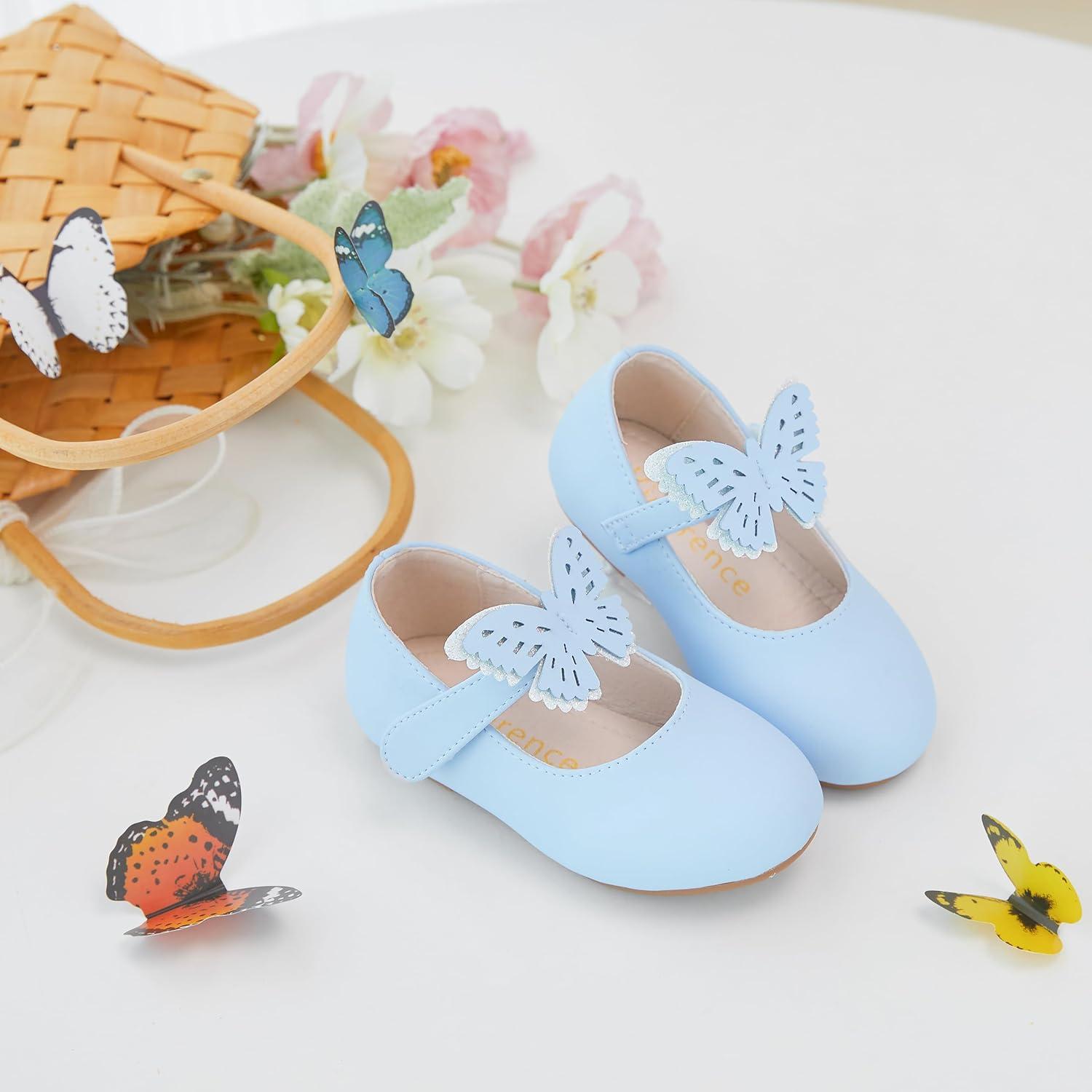 imageKiderence Little Toddler Girls Dress Shoes Ballerina Ballet Flats Kids Mary JanesCk513 Blue