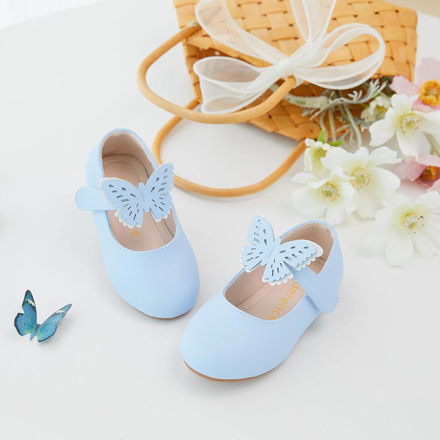 imageKiderence Little Toddler Girls Dress Shoes Ballerina Ballet Flats Kids Mary JanesCk513 Blue