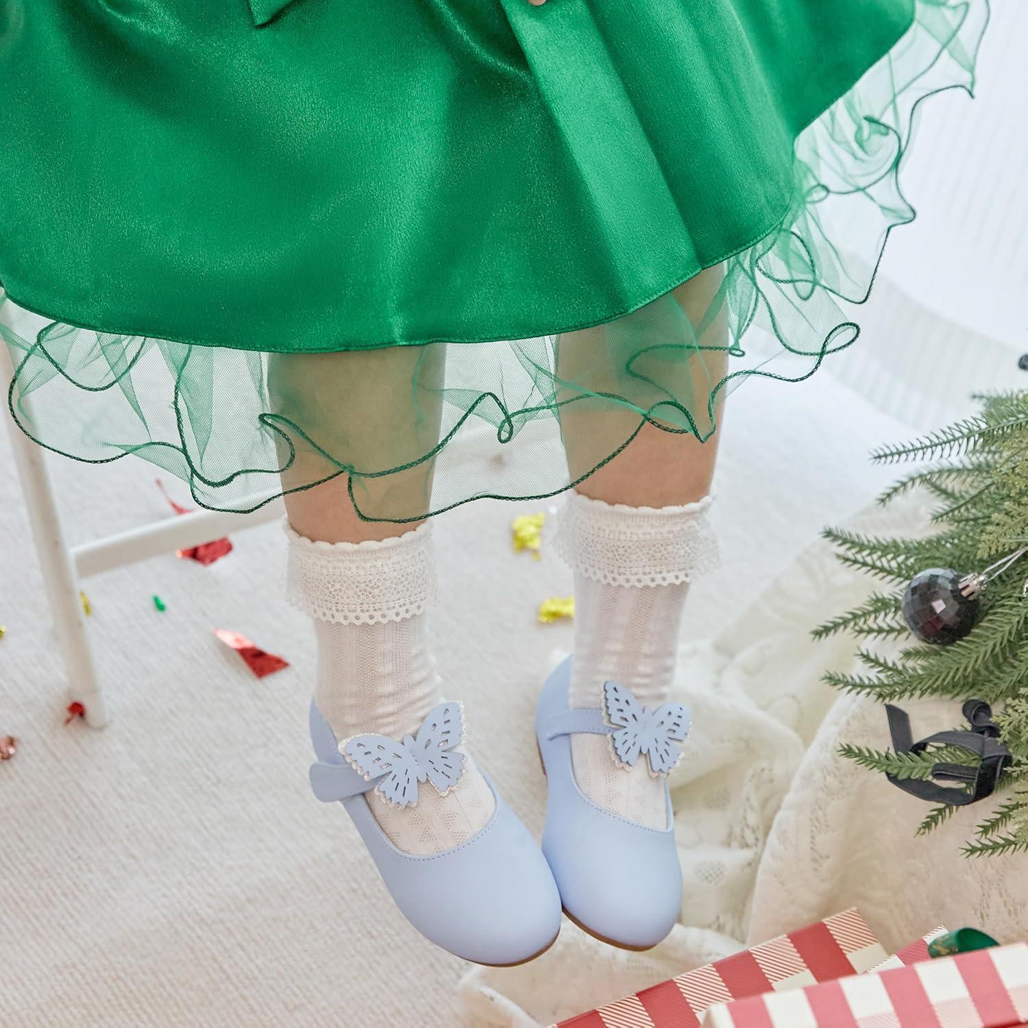 imageKiderence Little Toddler Girls Dress Shoes Ballerina Ballet Flats Kids Mary JanesCk513 Blue