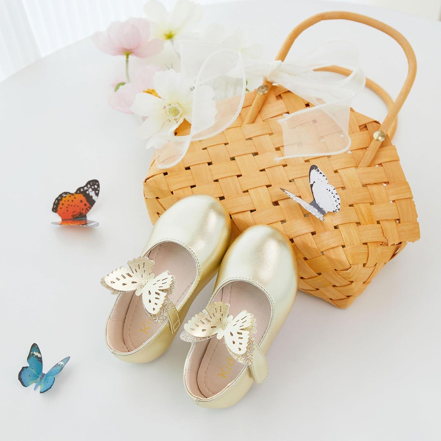 imageKiderence Little Toddler Girls Dress Shoes Ballerina Ballet Flats Kids Mary JanesCk513 Gold