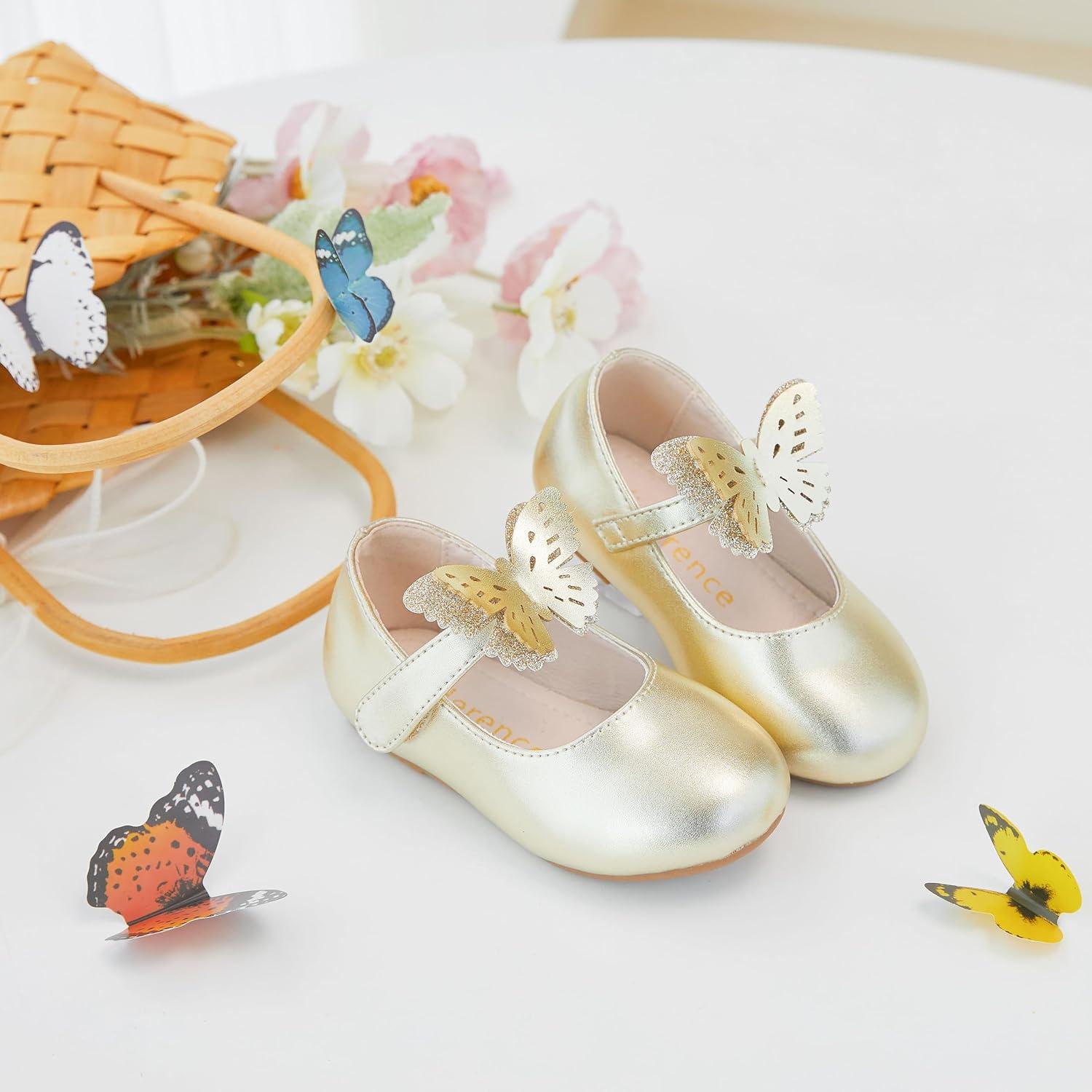imageKiderence Little Toddler Girls Dress Shoes Ballerina Ballet Flats Kids Mary JanesCk513 Gold