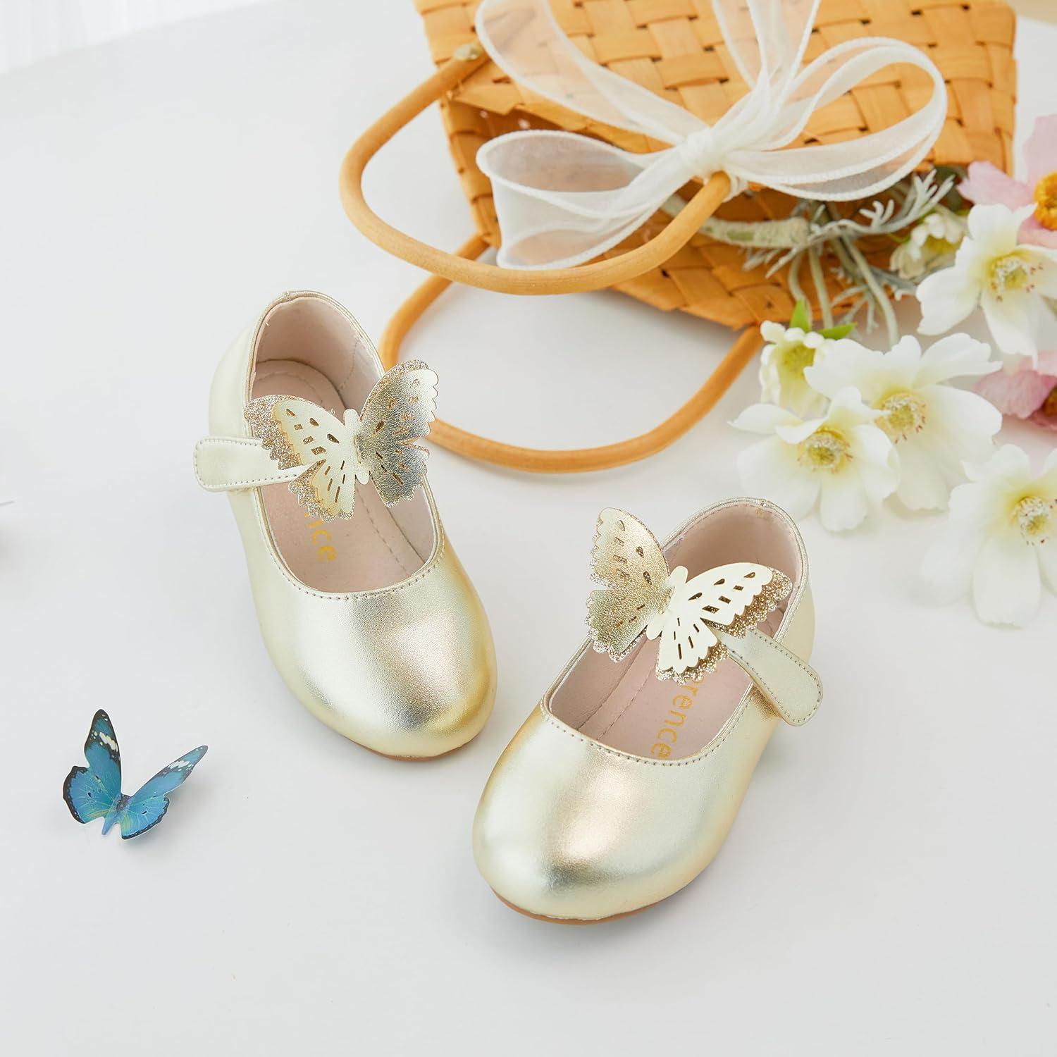 imageKiderence Little Toddler Girls Dress Shoes Ballerina Ballet Flats Kids Mary JanesCk513 Gold