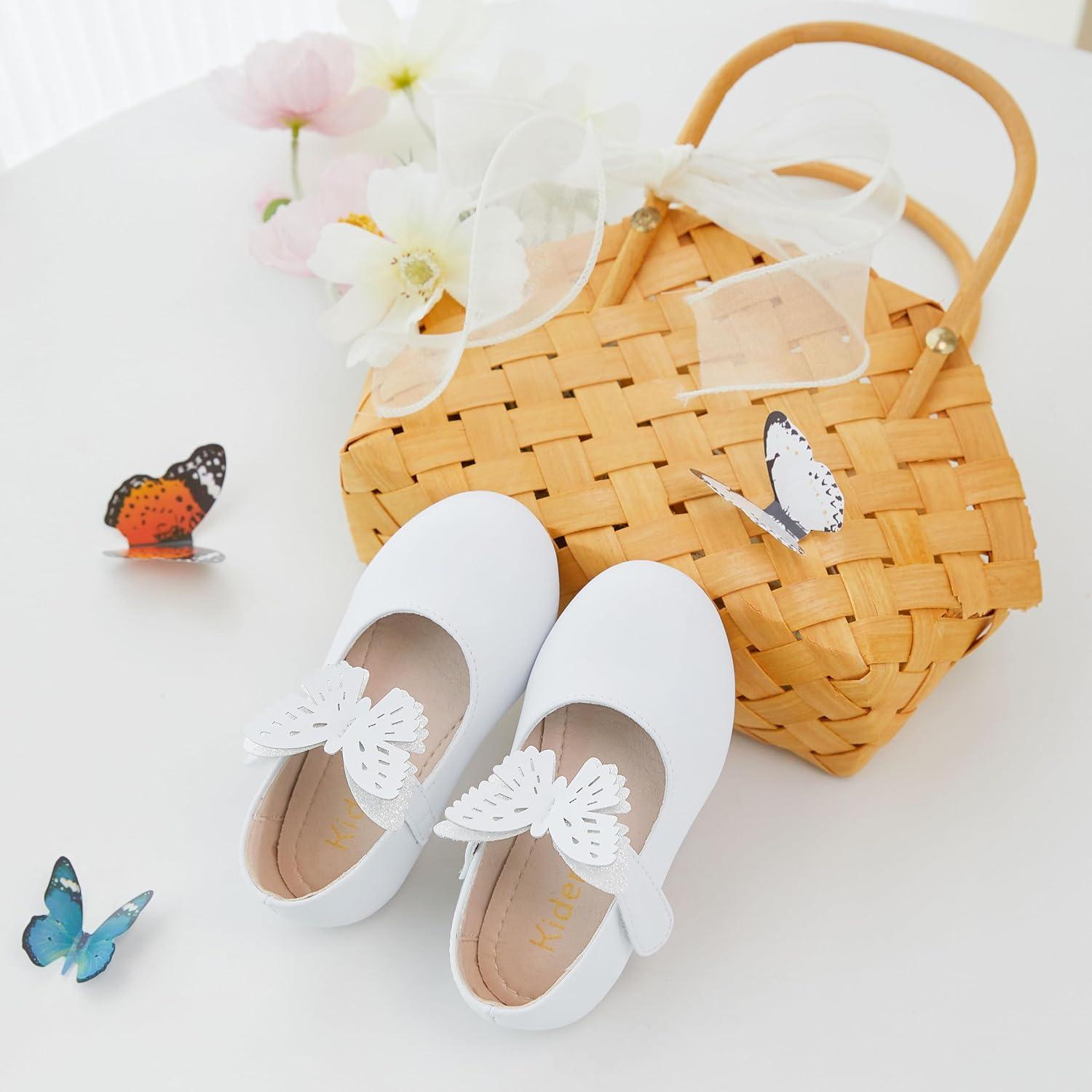 imageKiderence Little Toddler Girls Dress Shoes Ballerina Ballet Flats Kids Mary JanesCk513 White