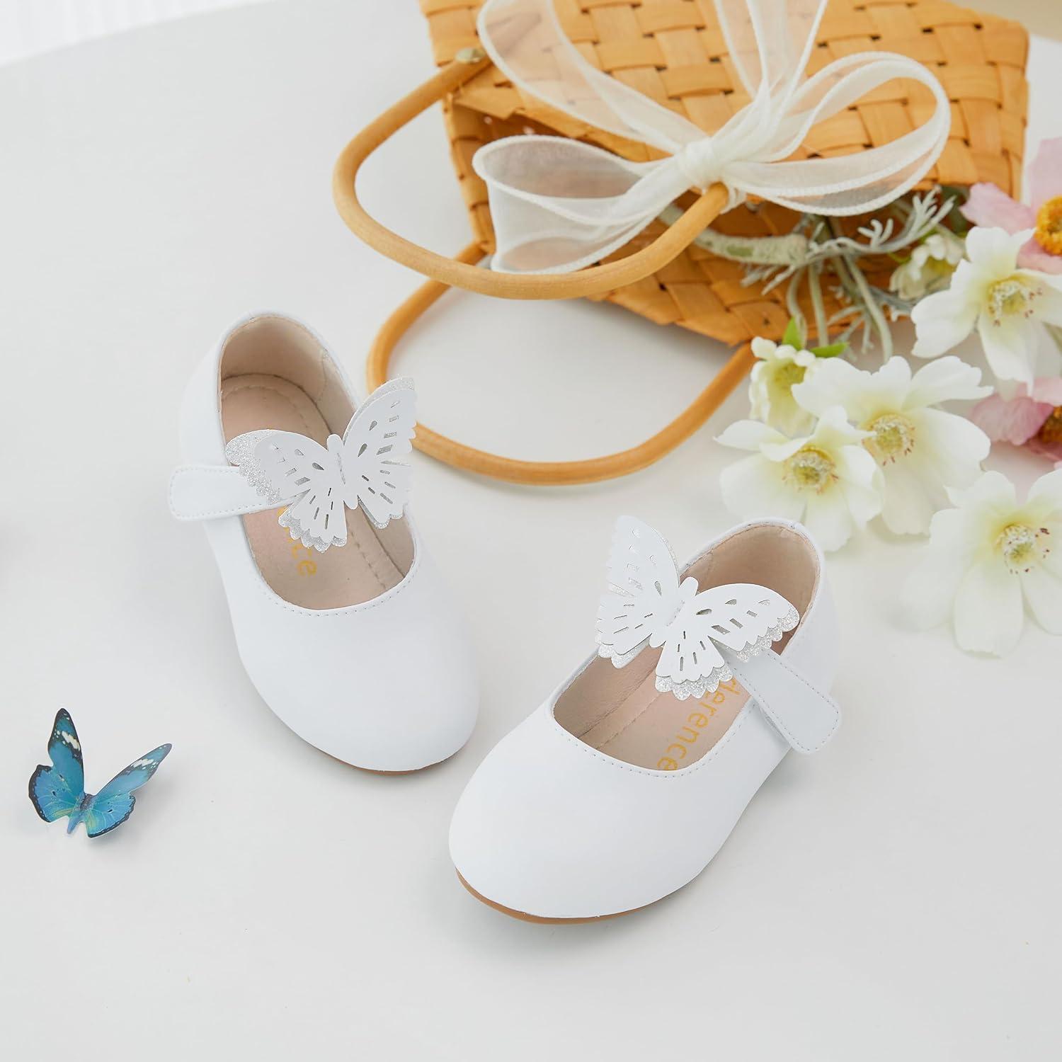 imageKiderence Little Toddler Girls Dress Shoes Ballerina Ballet Flats Kids Mary JanesCk513 White