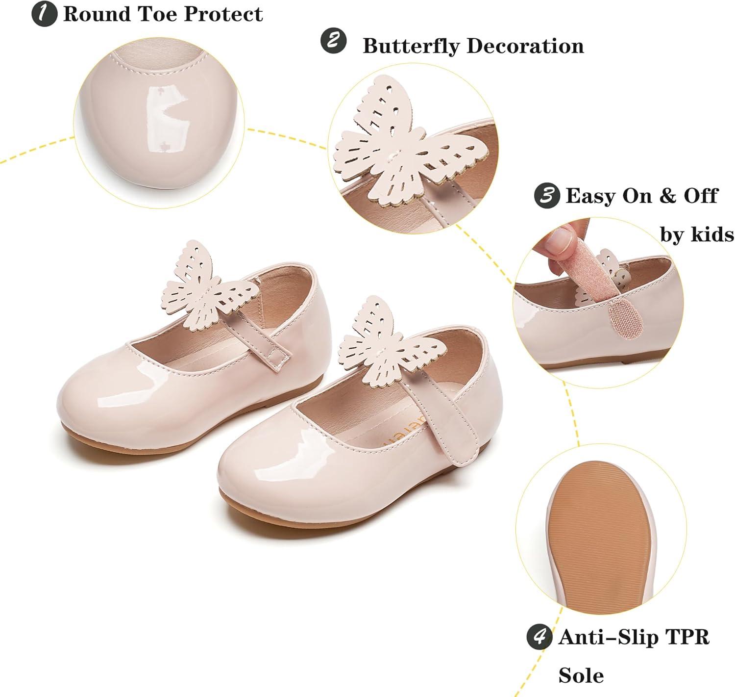 imageKiderence Little Toddler Girls Dress Shoes Ballerina Ballet Flats Kids Mary JanesCk514 Nude