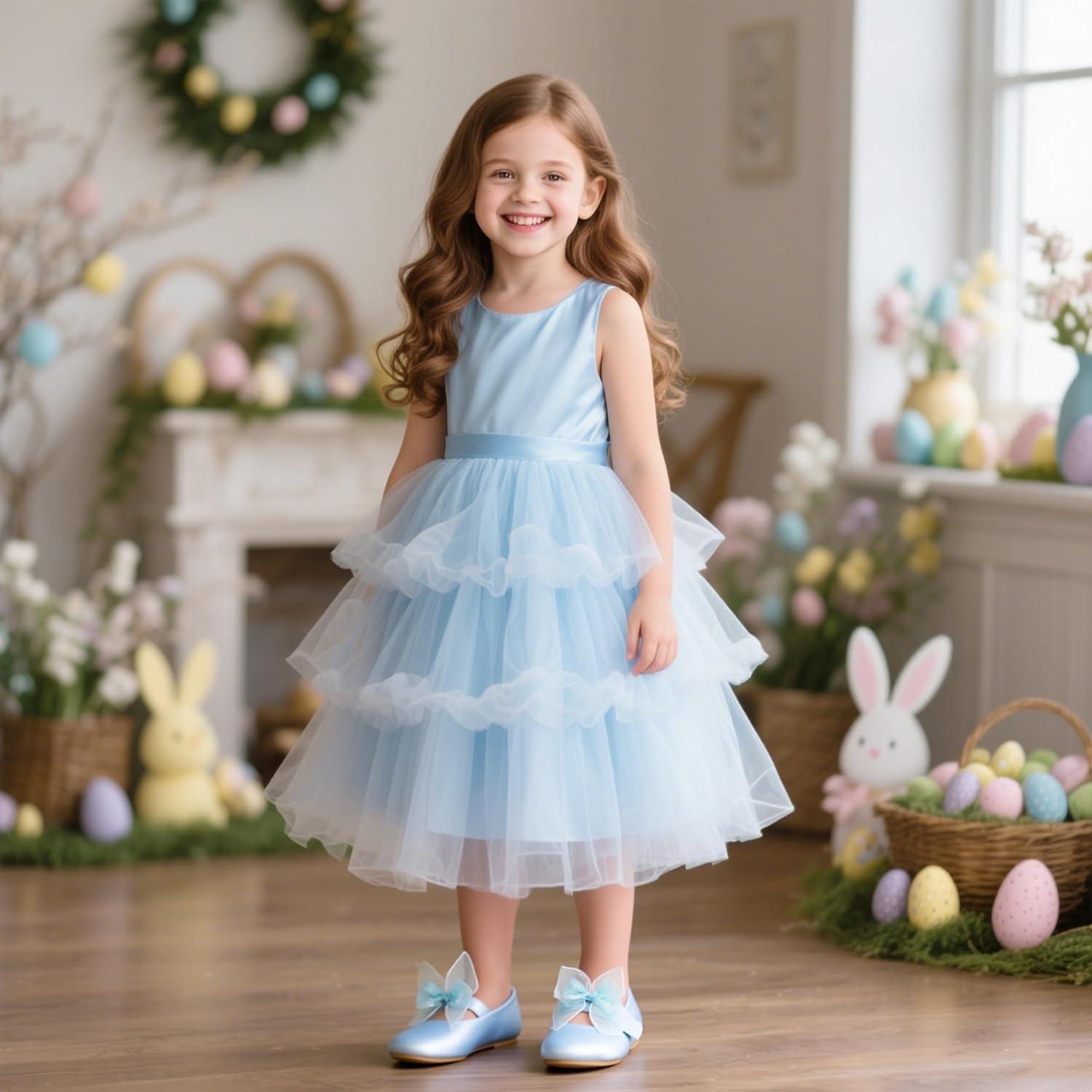 imageKiderence Little Toddler Girls Dress Shoes Ballerina Ballet Flats Kids Mary JanesCk517 Blue