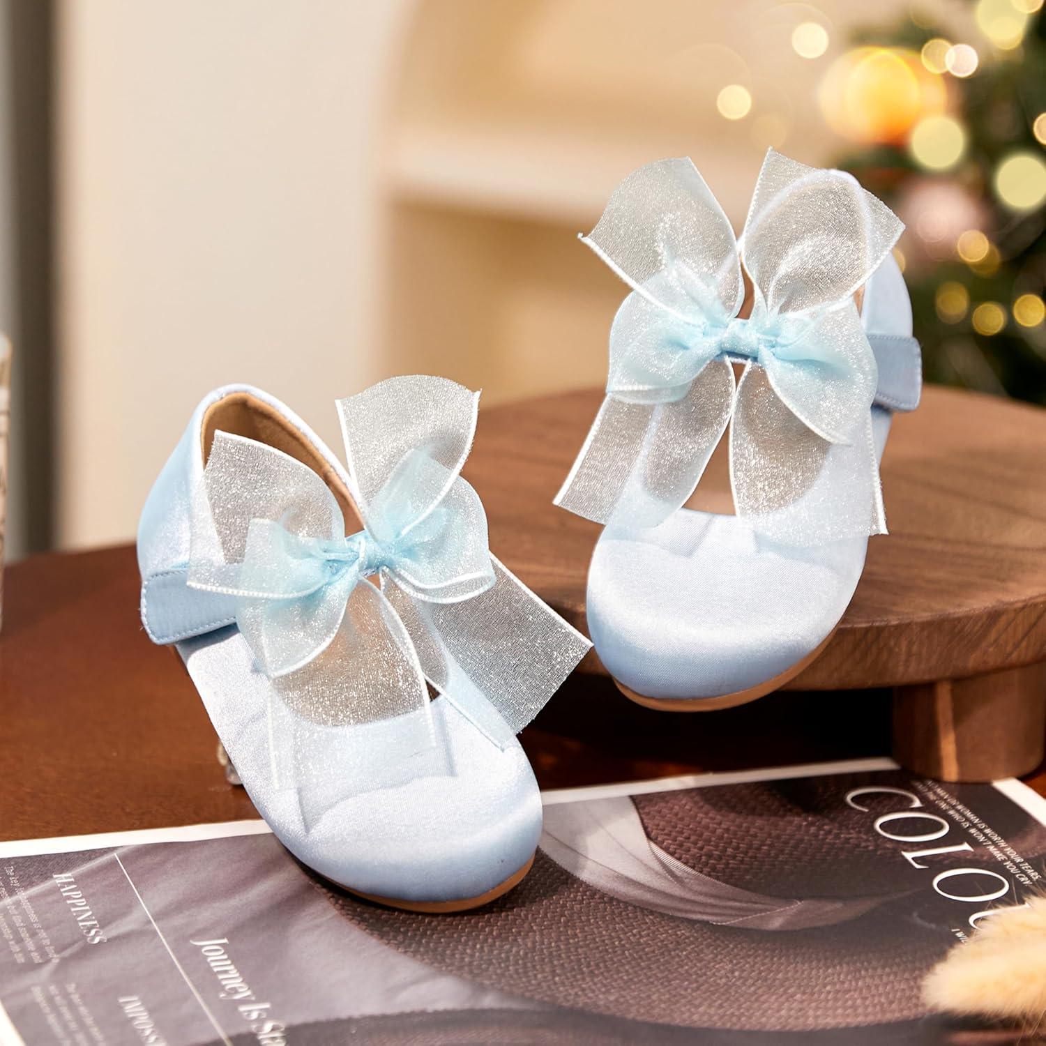 imageKiderence Little Toddler Girls Dress Shoes Ballerina Ballet Flats Kids Mary JanesCk517 Blue