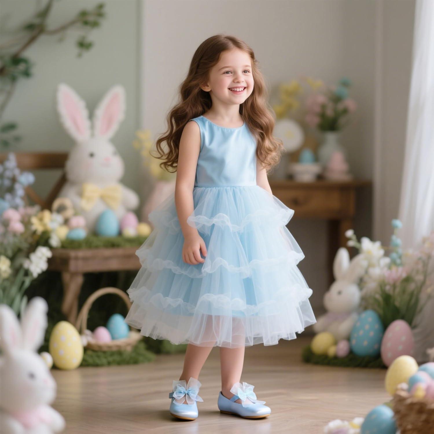 imageKiderence Little Toddler Girls Dress Shoes Ballerina Ballet Flats Kids Mary JanesCk517 Blue