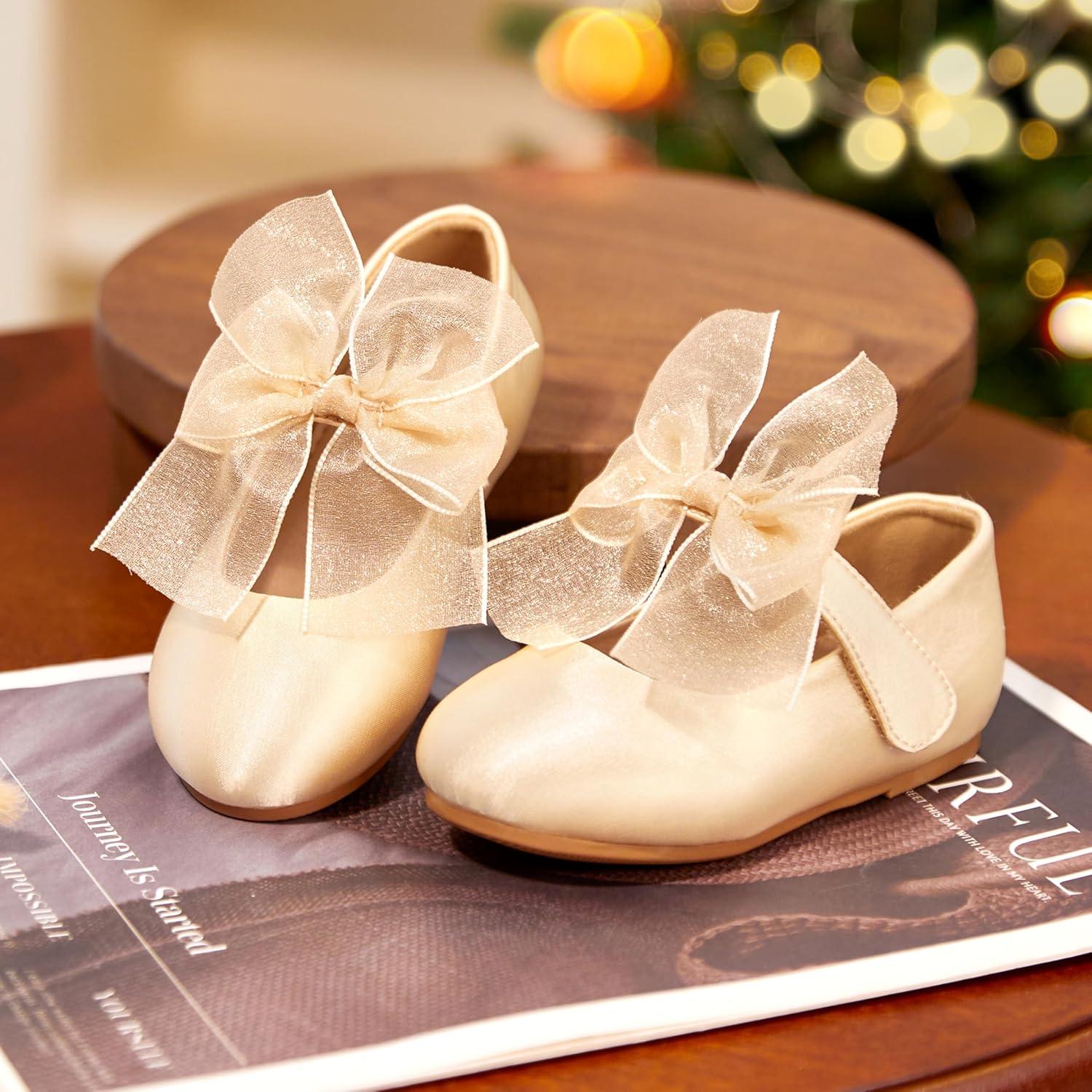 imageKiderence Little Toddler Girls Dress Shoes Ballerina Ballet Flats Kids Mary JanesCk517 Gold