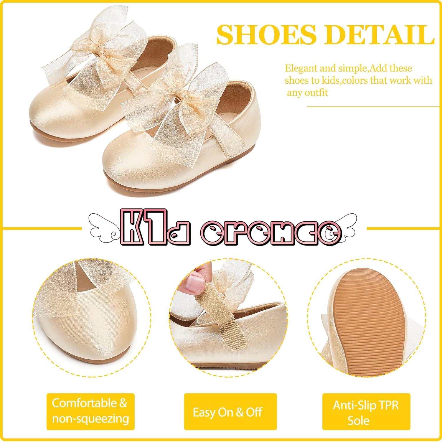 imageKiderence Little Toddler Girls Dress Shoes Ballerina Ballet Flats Kids Mary JanesCk517 Gold