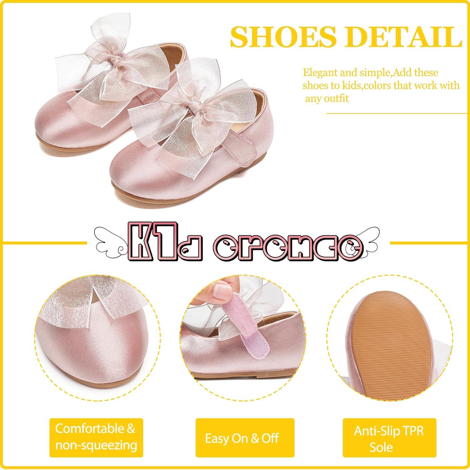 imageKiderence Little Toddler Girls Dress Shoes Ballerina Ballet Flats Kids Mary JanesCk517 Pink