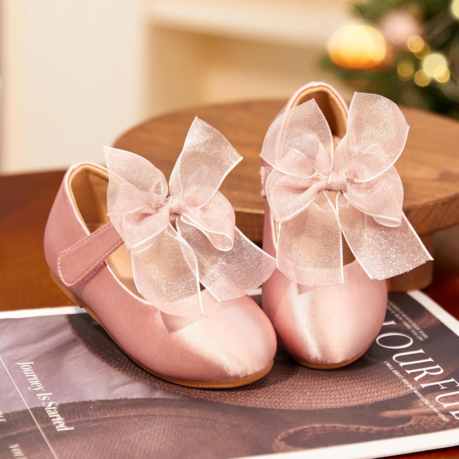 imageKiderence Little Toddler Girls Dress Shoes Ballerina Ballet Flats Kids Mary JanesCk517 Pink