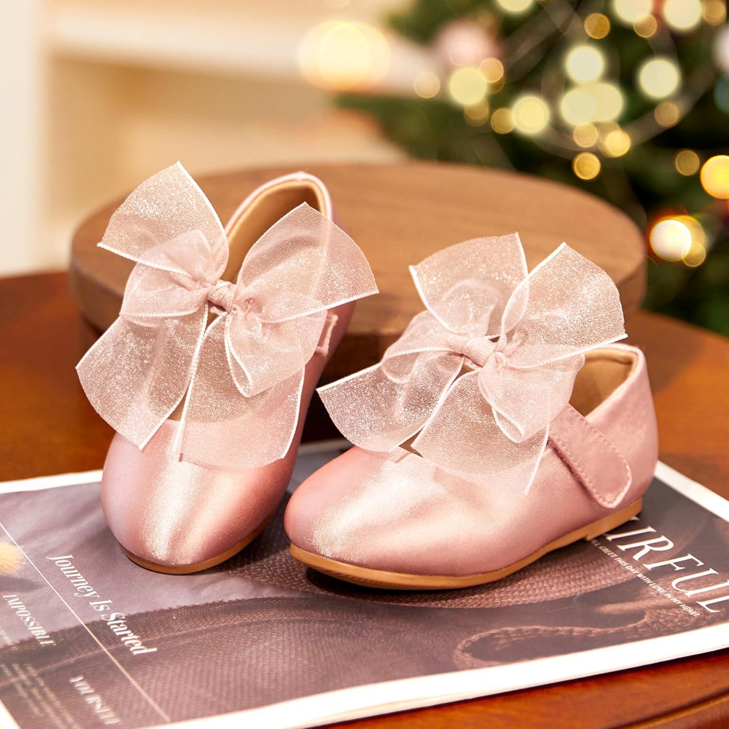 imageKiderence Little Toddler Girls Dress Shoes Ballerina Ballet Flats Kids Mary JanesCk517 Pink