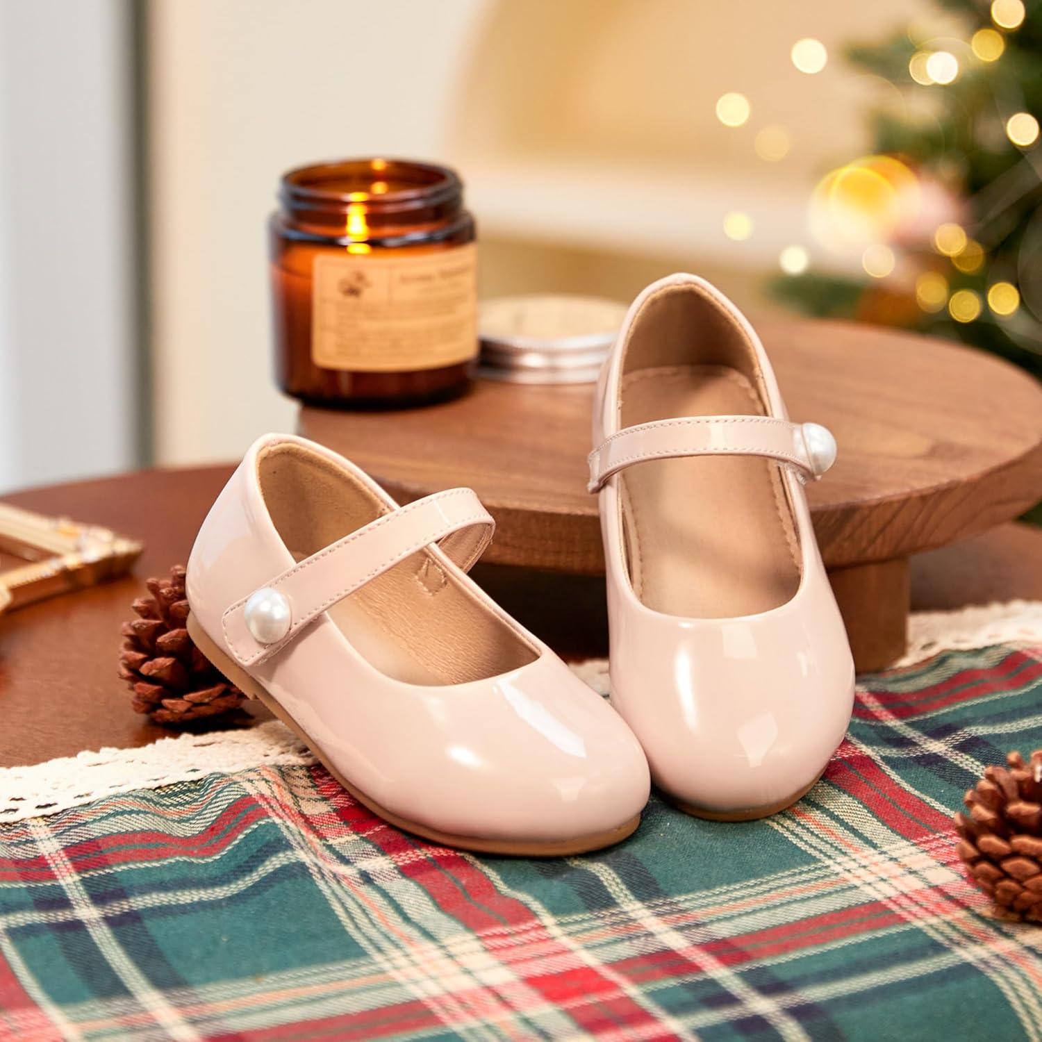 imageKiderence Little Toddler Girls Dress Shoes Ballerina Ballet Flats Kids Mary JanesCk518 Pink