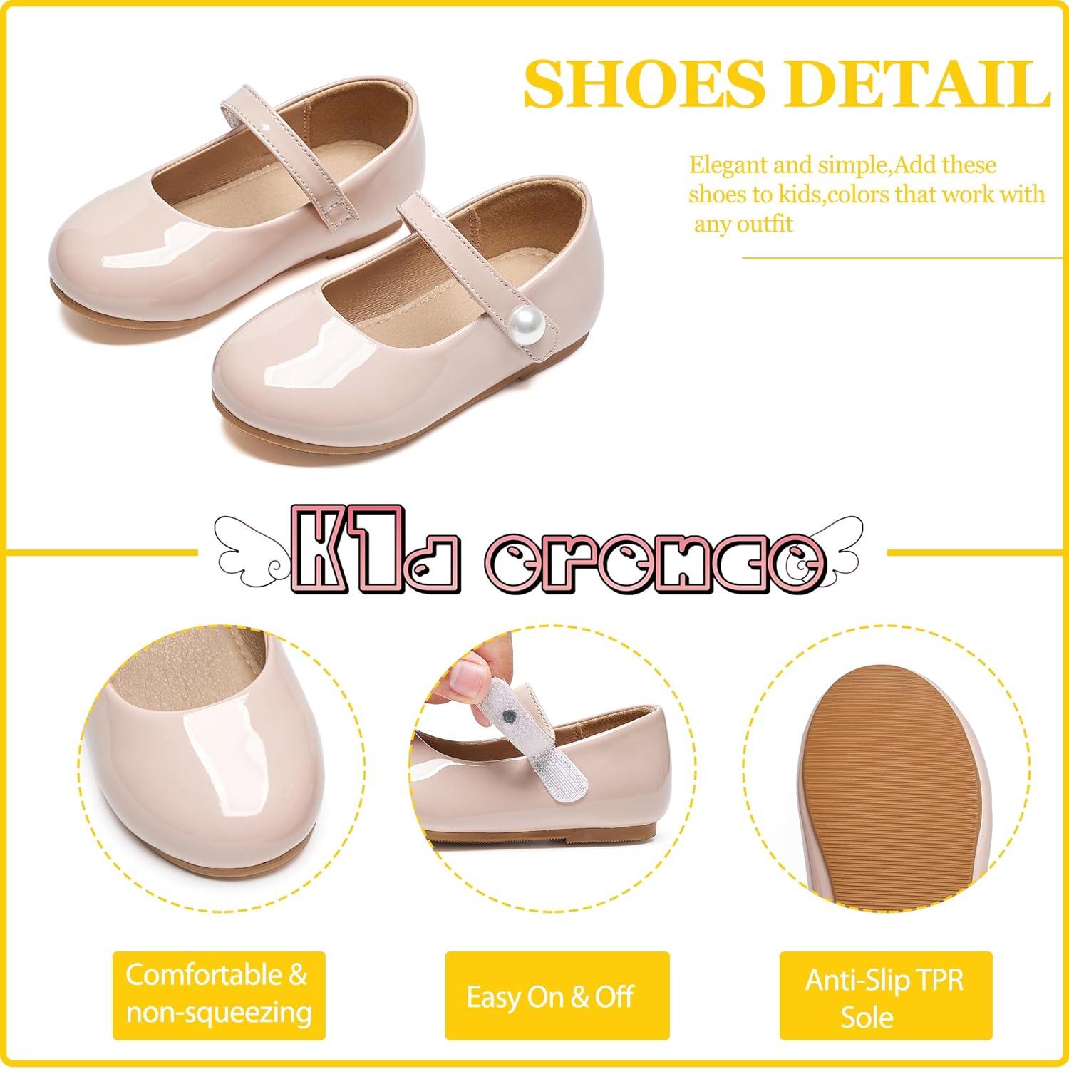 imageKiderence Little Toddler Girls Dress Shoes Ballerina Ballet Flats Kids Mary JanesCk518 Pink