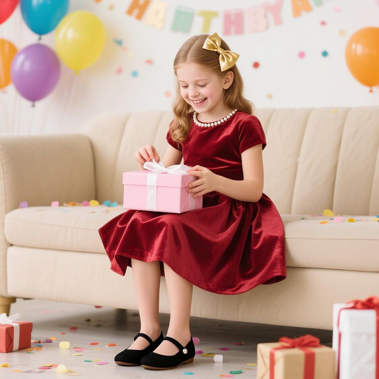 imageKiderence Little Toddler Girls Dress Shoes Ballerina Ballet Flats Kids Mary JanesCk602 Black