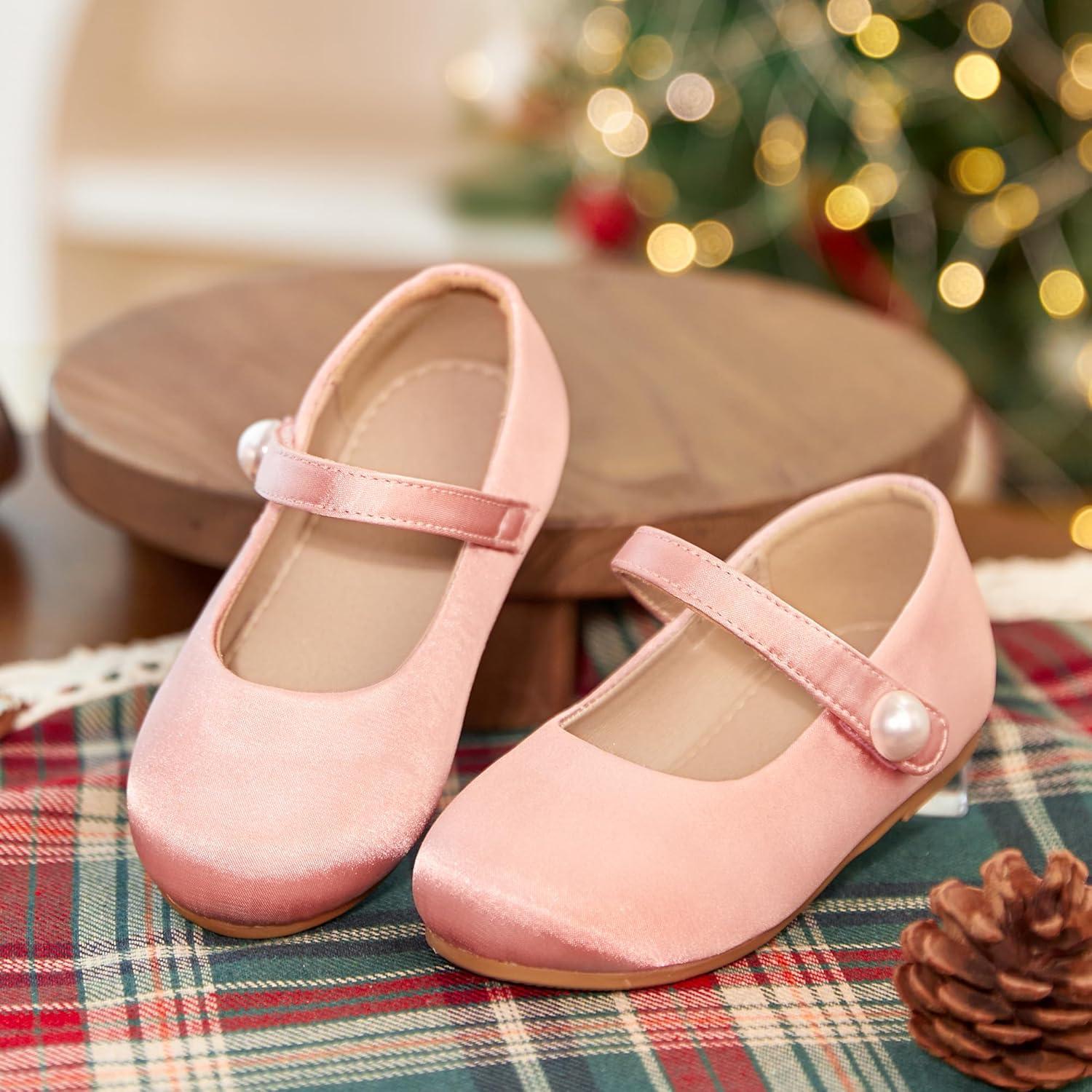 imageKiderence Little Toddler Girls Dress Shoes Ballerina Ballet Flats Kids Mary JanesCk602 Pink