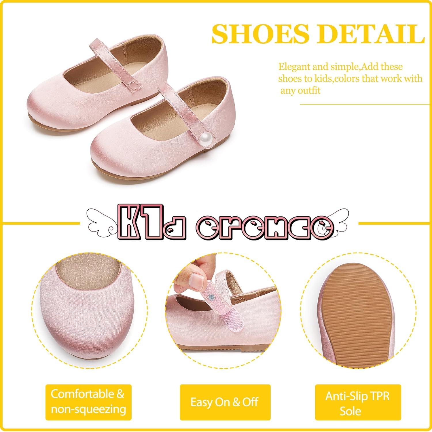 imageKiderence Little Toddler Girls Dress Shoes Ballerina Ballet Flats Kids Mary JanesCk602 Pink