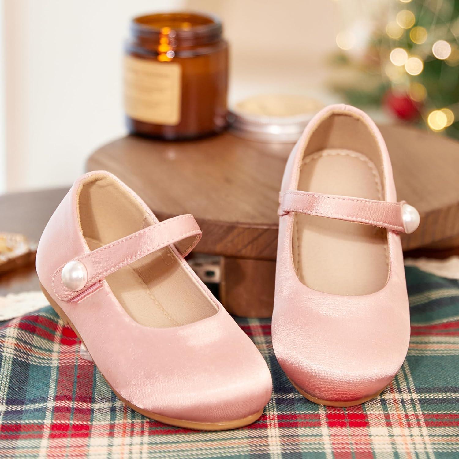 imageKiderence Little Toddler Girls Dress Shoes Ballerina Ballet Flats Kids Mary JanesCk602 Pink