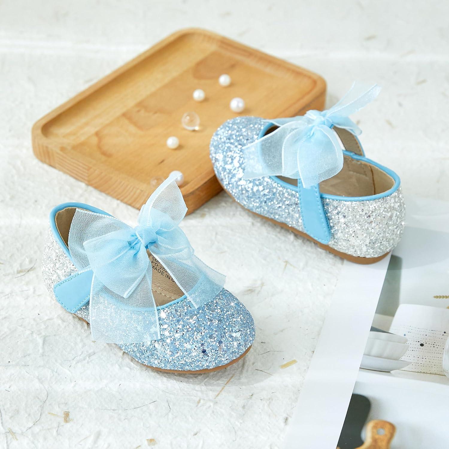 imageKiderence Little Toddler Girls Dress Shoes Ballerina Ballet Flats Kids Mary JanesCk929 Blue