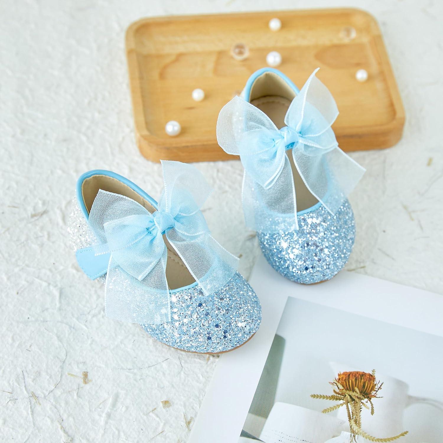 imageKiderence Little Toddler Girls Dress Shoes Ballerina Ballet Flats Kids Mary JanesCk929 Blue