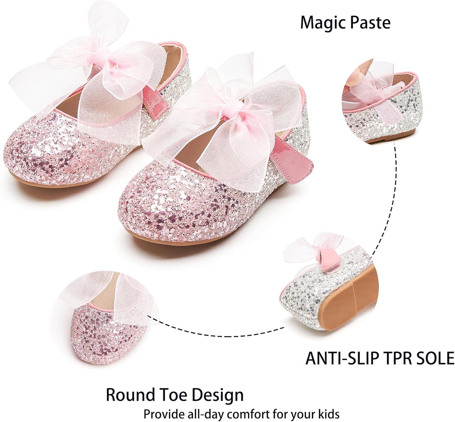 imageKiderence Little Toddler Girls Dress Shoes Ballerina Ballet Flats Kids Mary JanesCk929 Pink