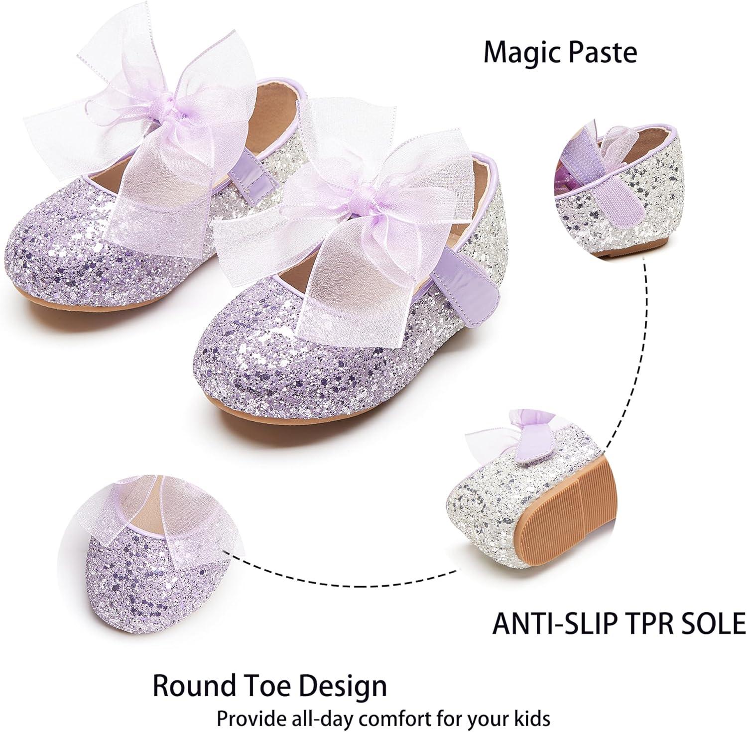 imageKiderence Little Toddler Girls Dress Shoes Ballerina Ballet Flats Kids Mary JanesCk929 Purple