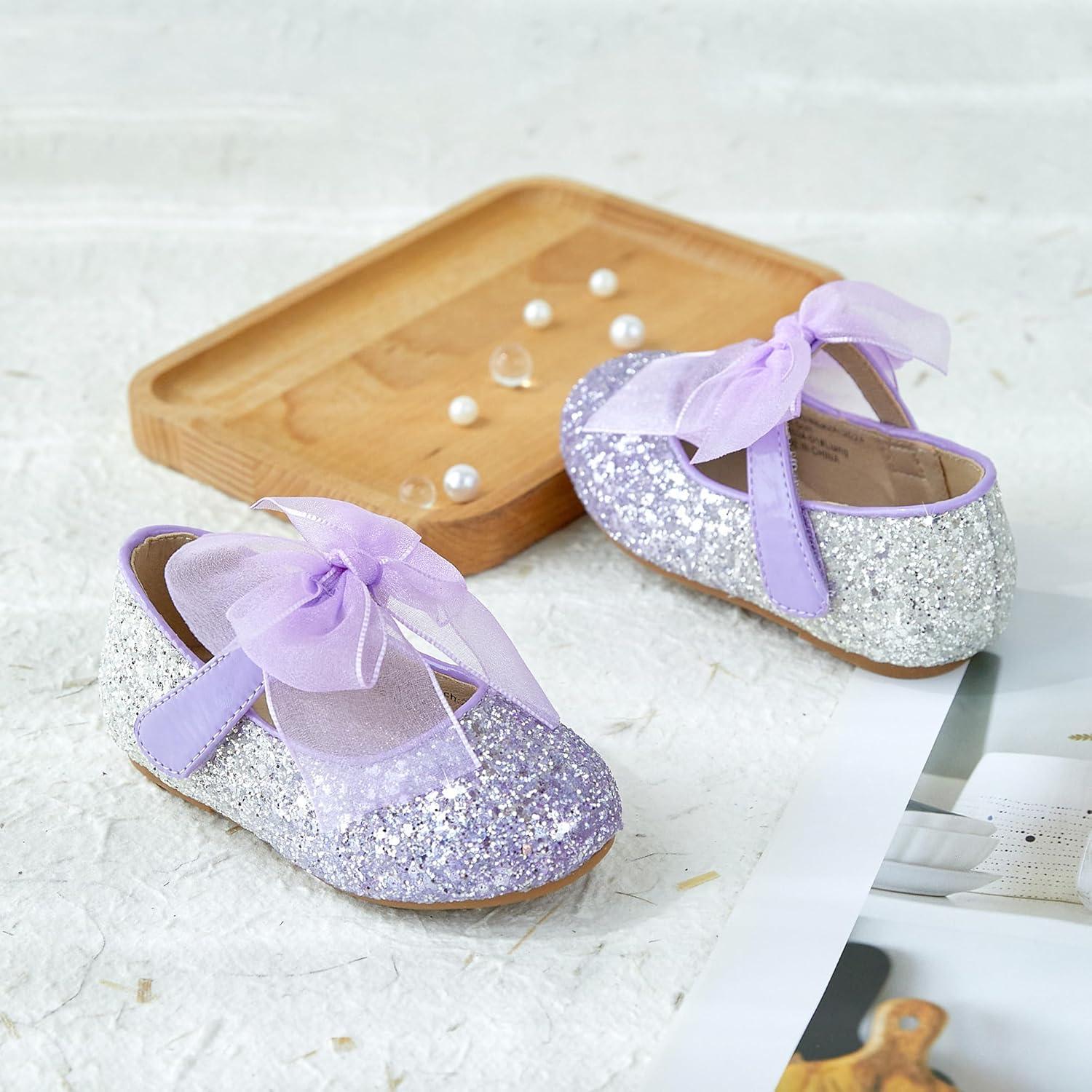 imageKiderence Little Toddler Girls Dress Shoes Ballerina Ballet Flats Kids Mary JanesCk929 Purple