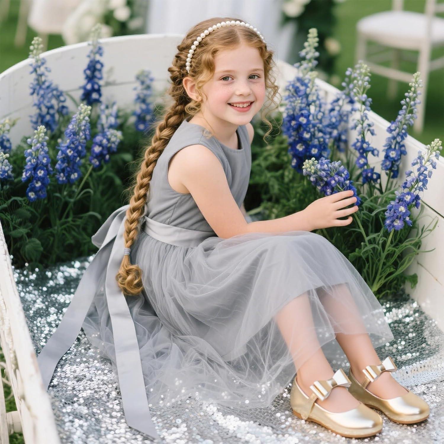 imageKiderence Little Toddler Girls Dress Shoes Ballerina Ballet Flats Kids Mary JanesCl02 Gold