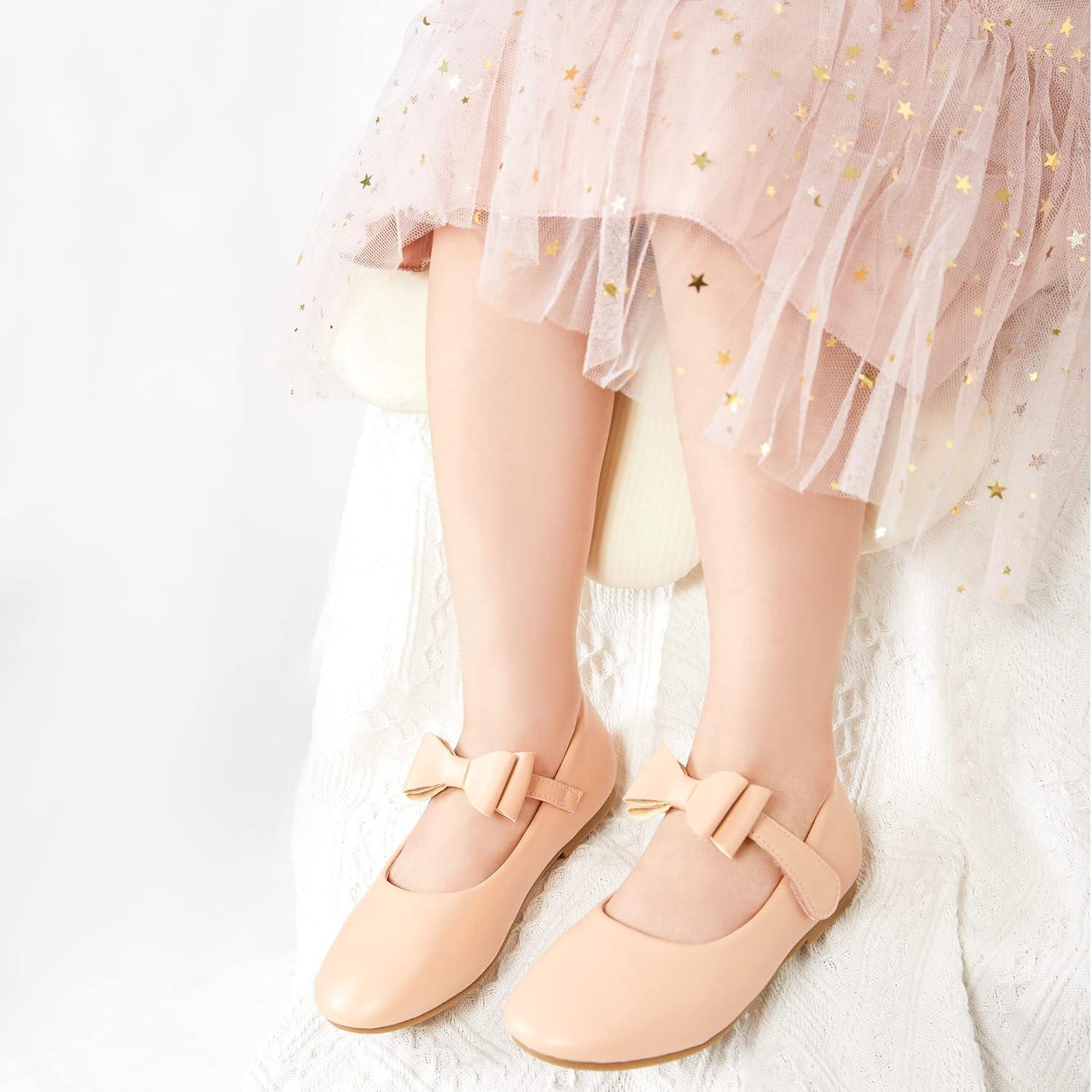 imageKiderence Little Toddler Girls Dress Shoes Ballerina Ballet Flats Kids Mary JanesCl02 Nude