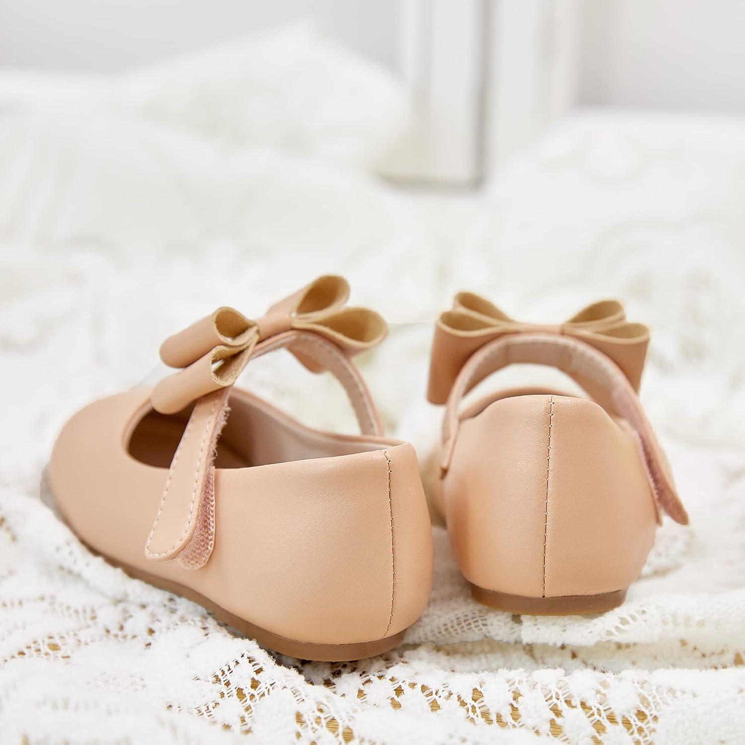 imageKiderence Little Toddler Girls Dress Shoes Ballerina Ballet Flats Kids Mary JanesCl02 Nude