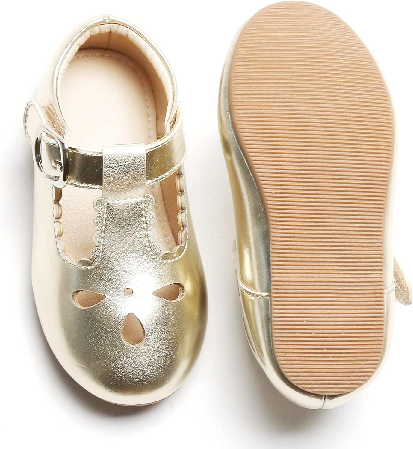 imageKiderence Little Toddler Girls Dress Shoes Ballerina Ballet Flats Kids Mary JanesCl04 Gold