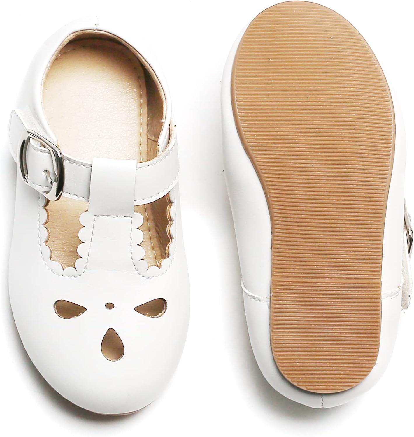 imageKiderence Little Toddler Girls Dress Shoes Ballerina Ballet Flats Kids Mary JanesCl04 White