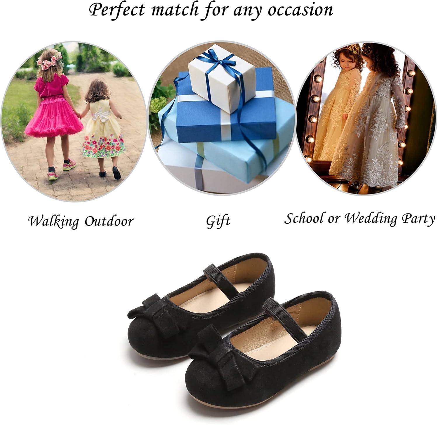 imageKiderence Little Toddler Girls Dress Shoes Ballerina Ballet Flats Kids Mary JanesCl07 Black