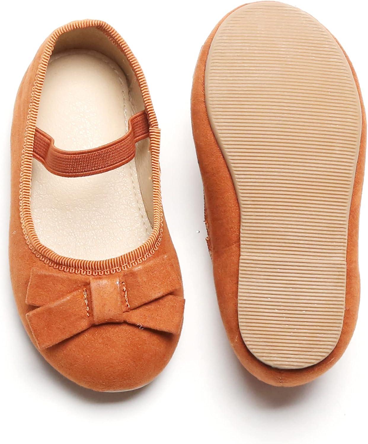 imageKiderence Little Toddler Girls Dress Shoes Ballerina Ballet Flats Kids Mary JanesCl07 Brown