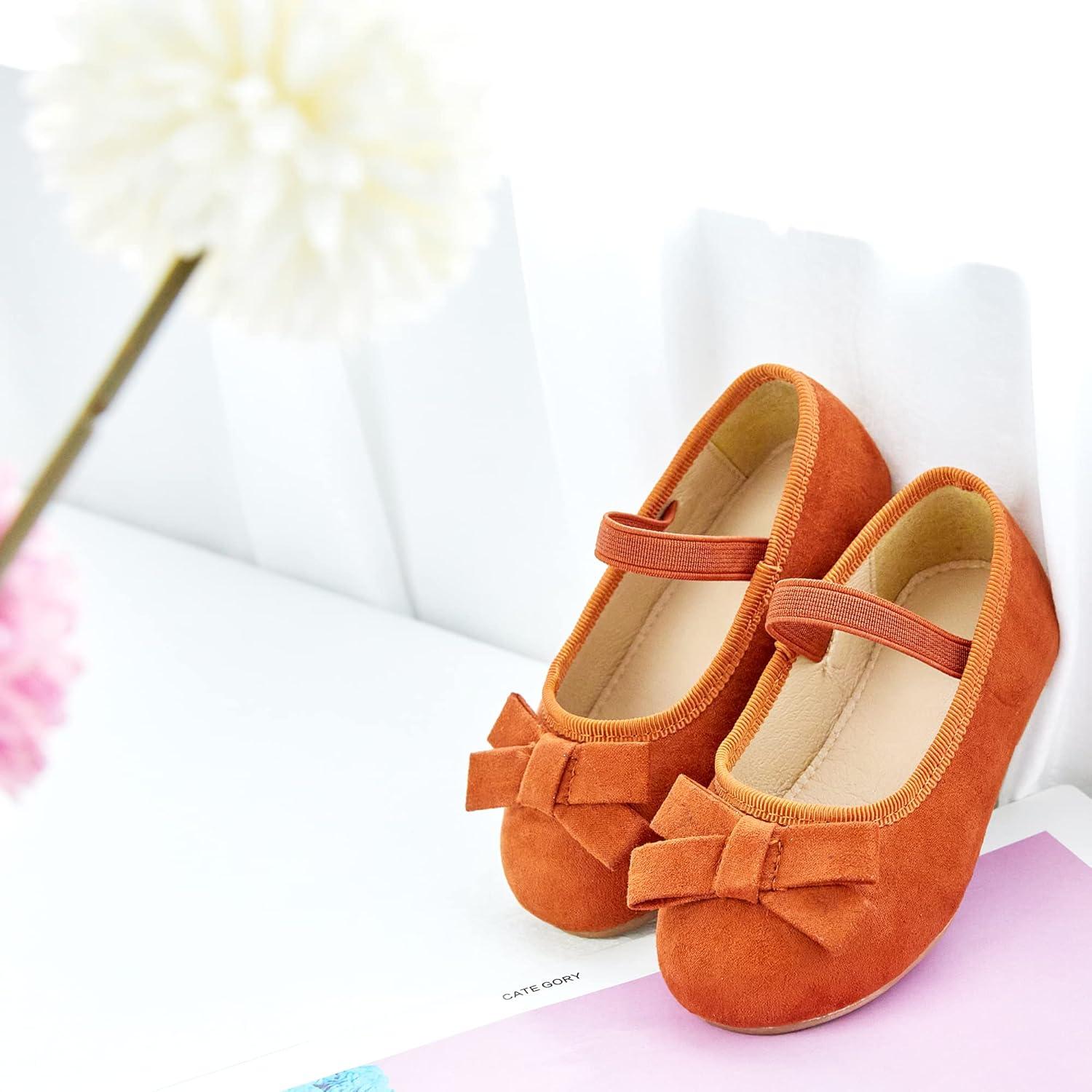 imageKiderence Little Toddler Girls Dress Shoes Ballerina Ballet Flats Kids Mary JanesCl07 Brown