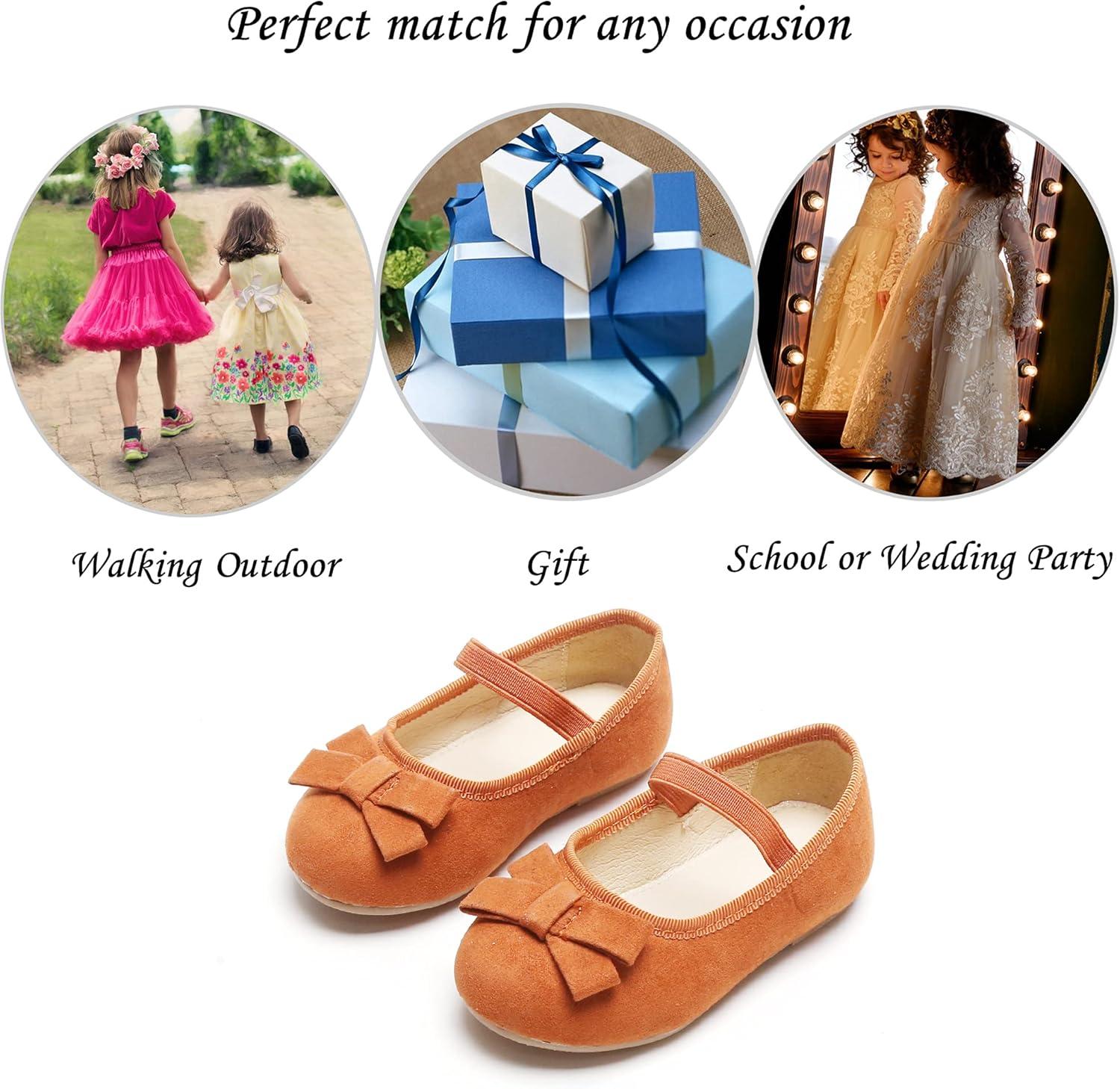 imageKiderence Little Toddler Girls Dress Shoes Ballerina Ballet Flats Kids Mary JanesCl07 Brown