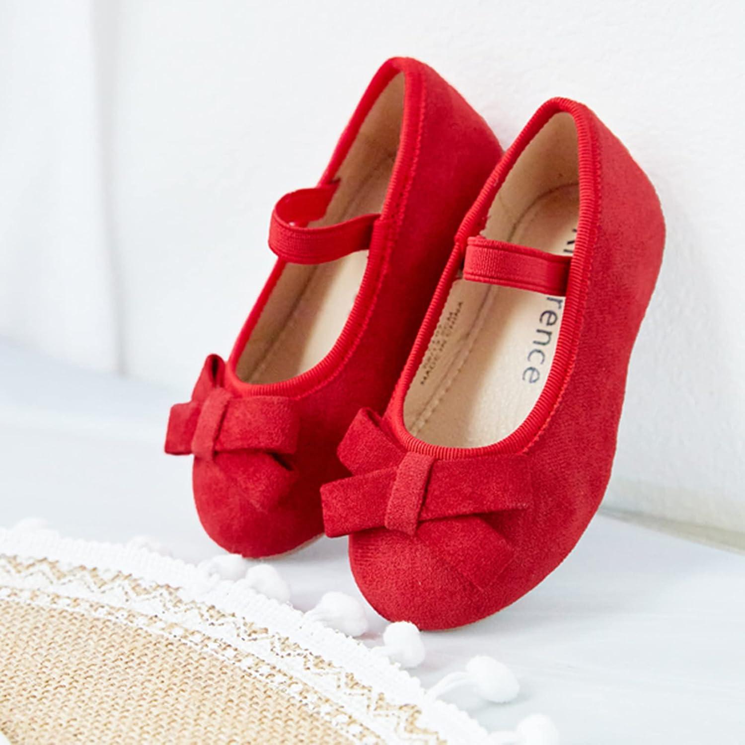 imageKiderence Little Toddler Girls Dress Shoes Ballerina Ballet Flats Kids Mary JanesCl07 Red