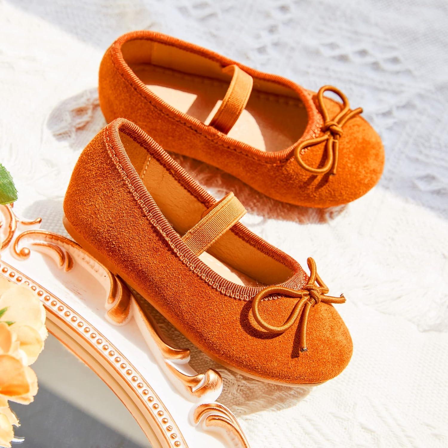 imageKiderence Little Toddler Girls Dress Shoes Ballerina Ballet Flats Kids Mary JanesF675 Brown