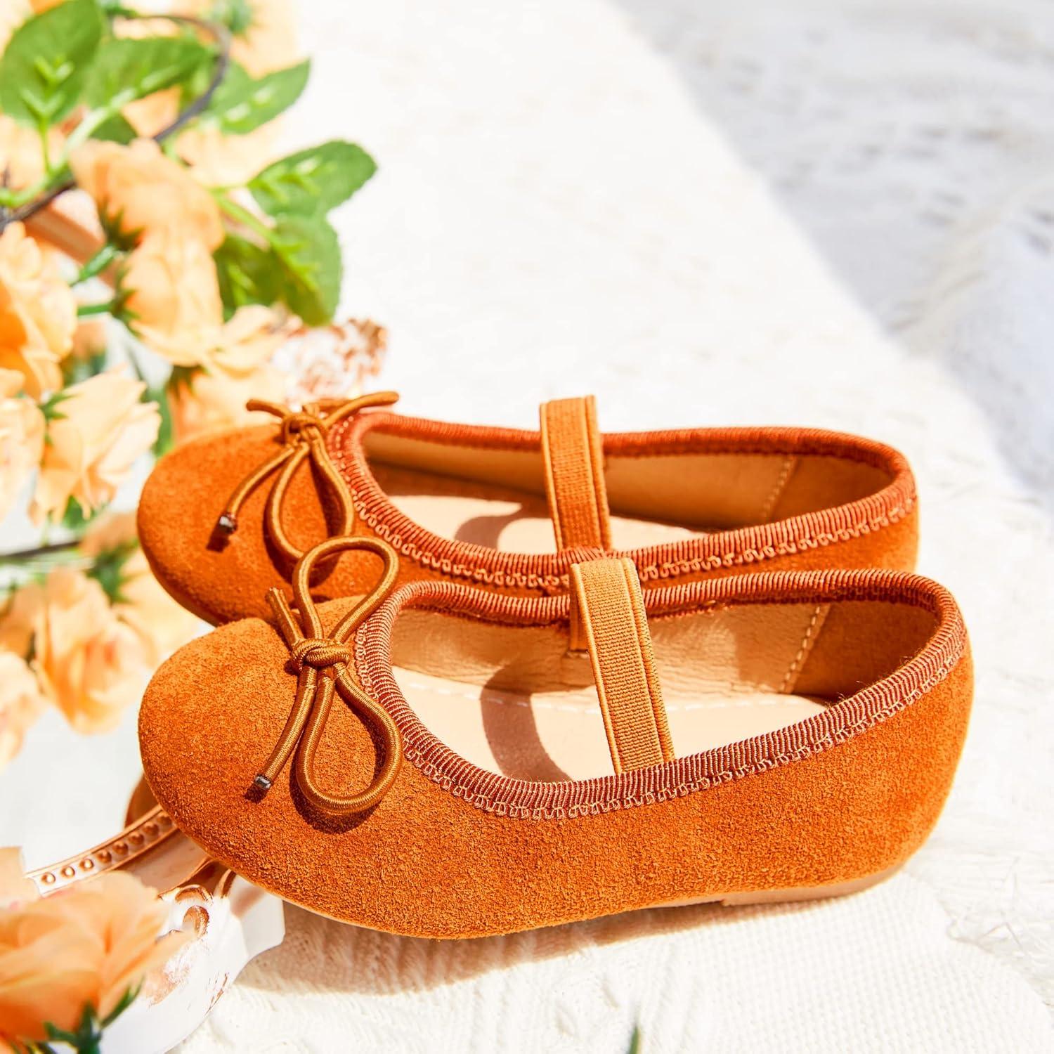 imageKiderence Little Toddler Girls Dress Shoes Ballerina Ballet Flats Kids Mary JanesF675 Brown