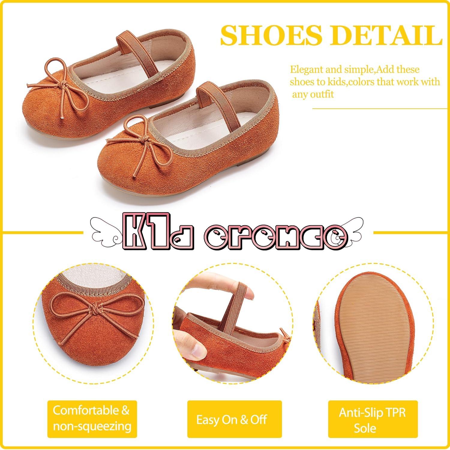 imageKiderence Little Toddler Girls Dress Shoes Ballerina Ballet Flats Kids Mary JanesF675 Brown