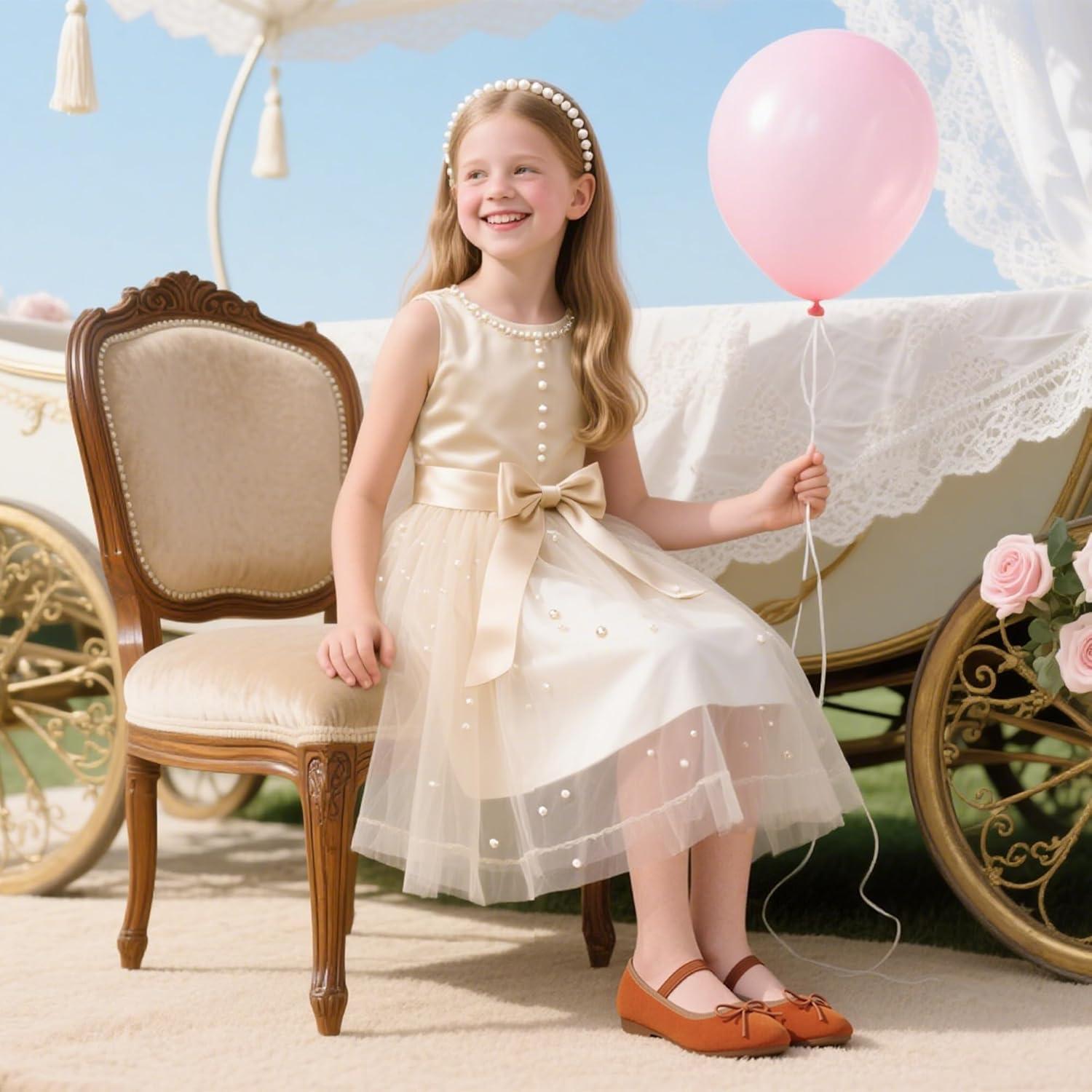 imageKiderence Little Toddler Girls Dress Shoes Ballerina Ballet Flats Kids Mary JanesF675 Brown