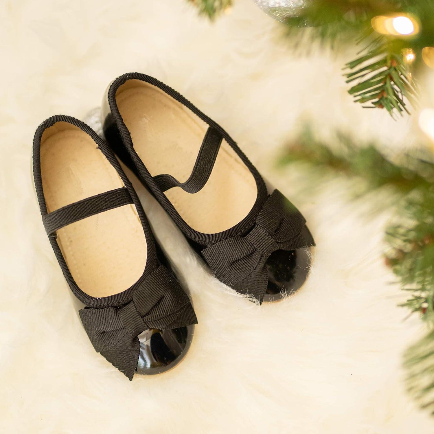 imageKiderence Little Toddler Girls Dress Shoes Ballerina Ballet Flats Kids Mary JanesFg02 Black