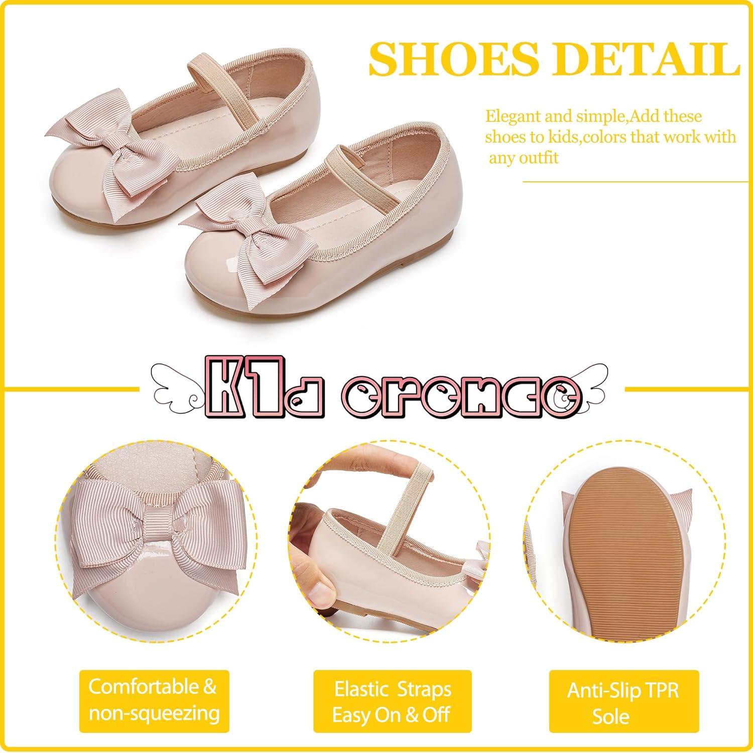 imageKiderence Little Toddler Girls Dress Shoes Ballerina Ballet Flats Kids Mary JanesFg02 Nude