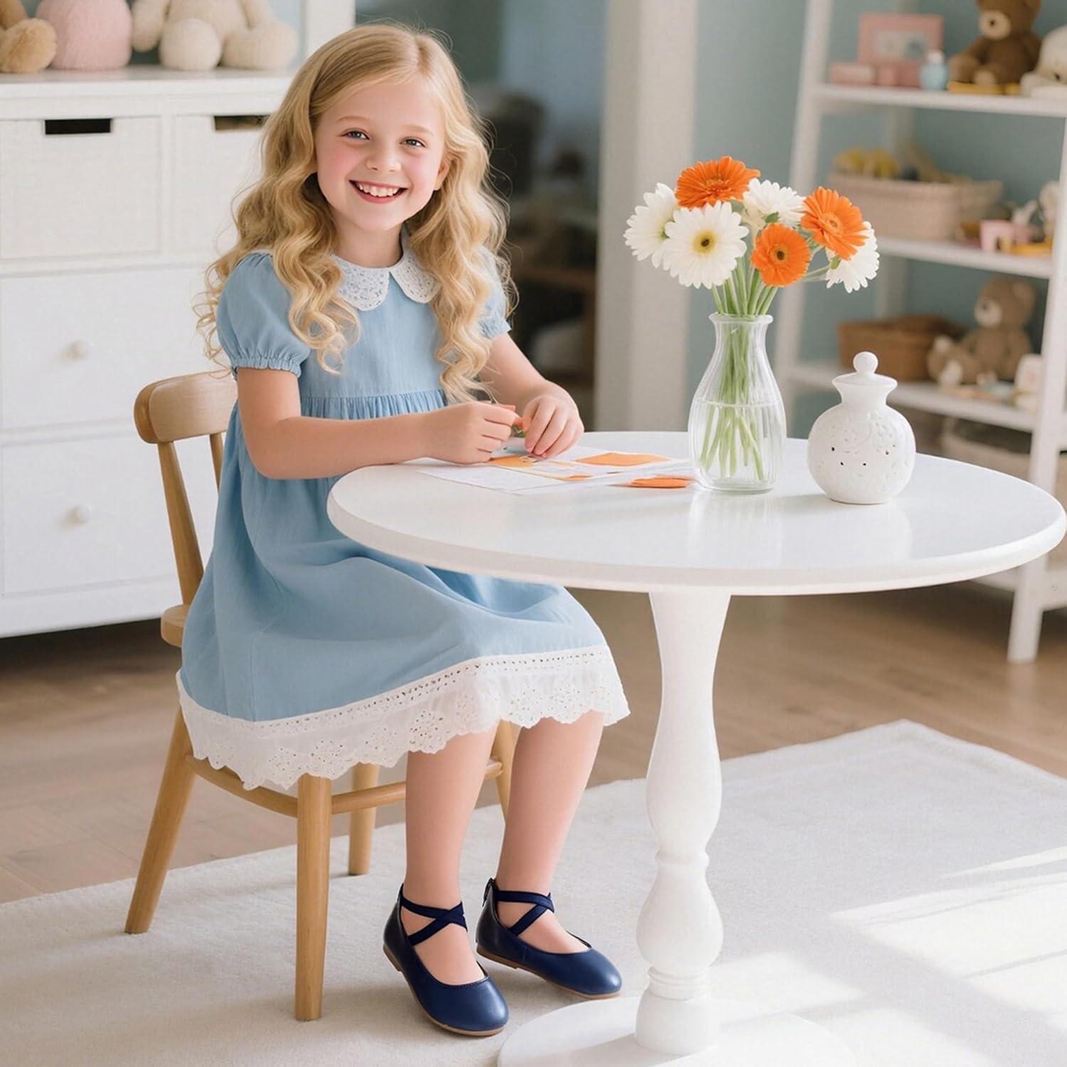 imageKiderence Toddler Girls Dress Shoes Little Kids Mary Janes Ballet Flats ToddlerCk207 Navy Blue