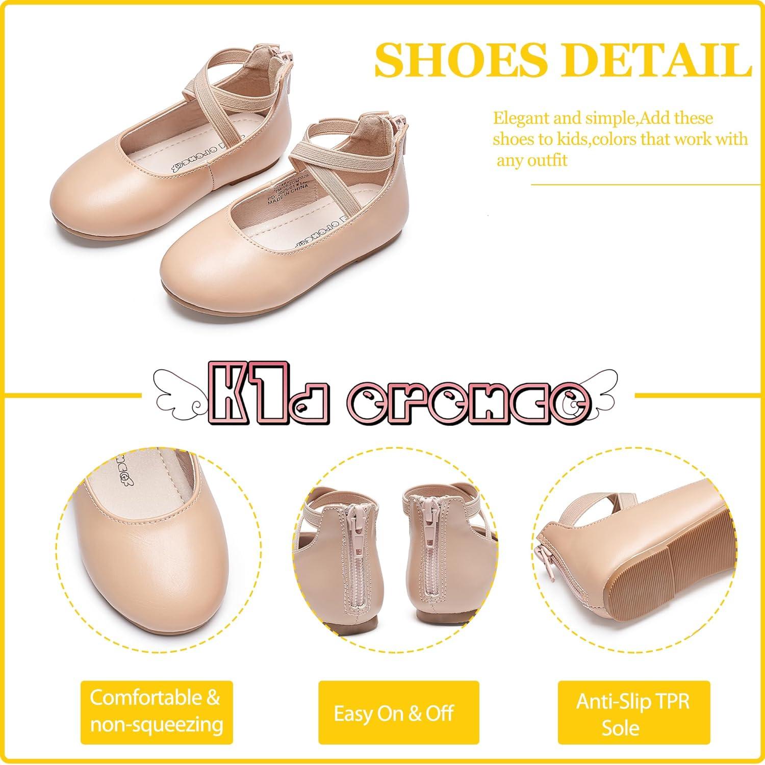 imageKiderence Toddler Girls Dress Shoes Little Kids Mary Janes Ballet Flats ToddlerCk207 Nude
