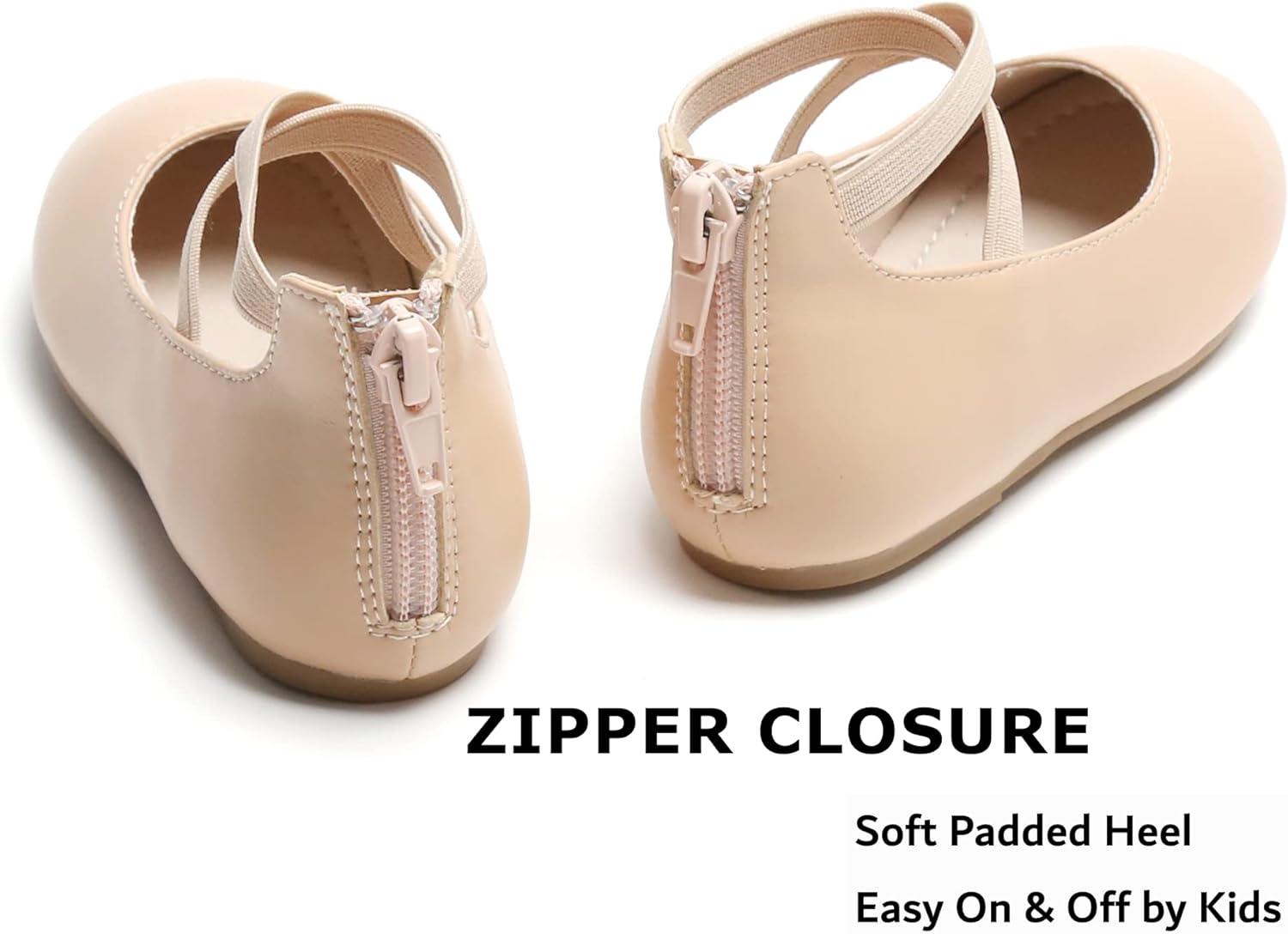 imageKiderence Toddler Girls Dress Shoes Little Kids Mary Janes Ballet Flats ToddlerCk207 Nude